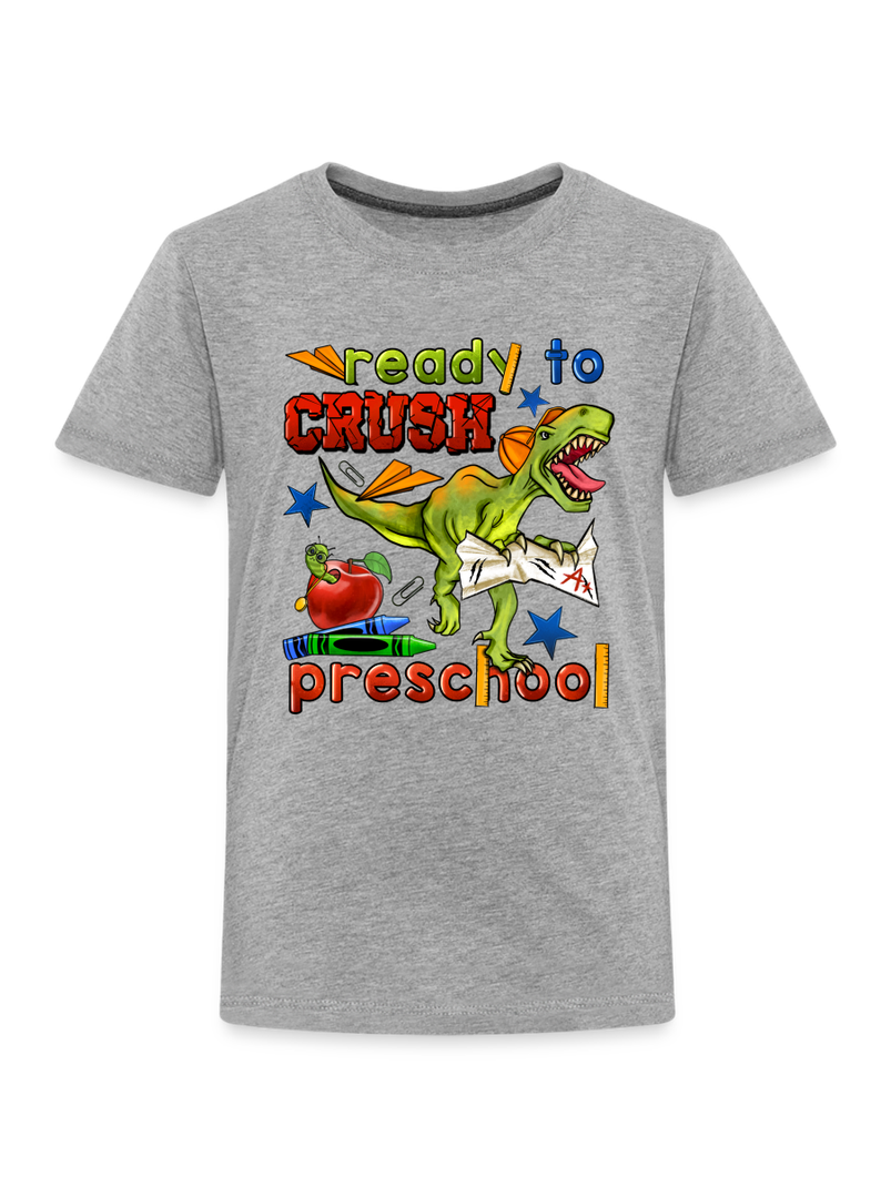 Toddler Boys Dinosaur Ready To crush Preschool Short Sleeve Premium T-Shirt NicholesGifts