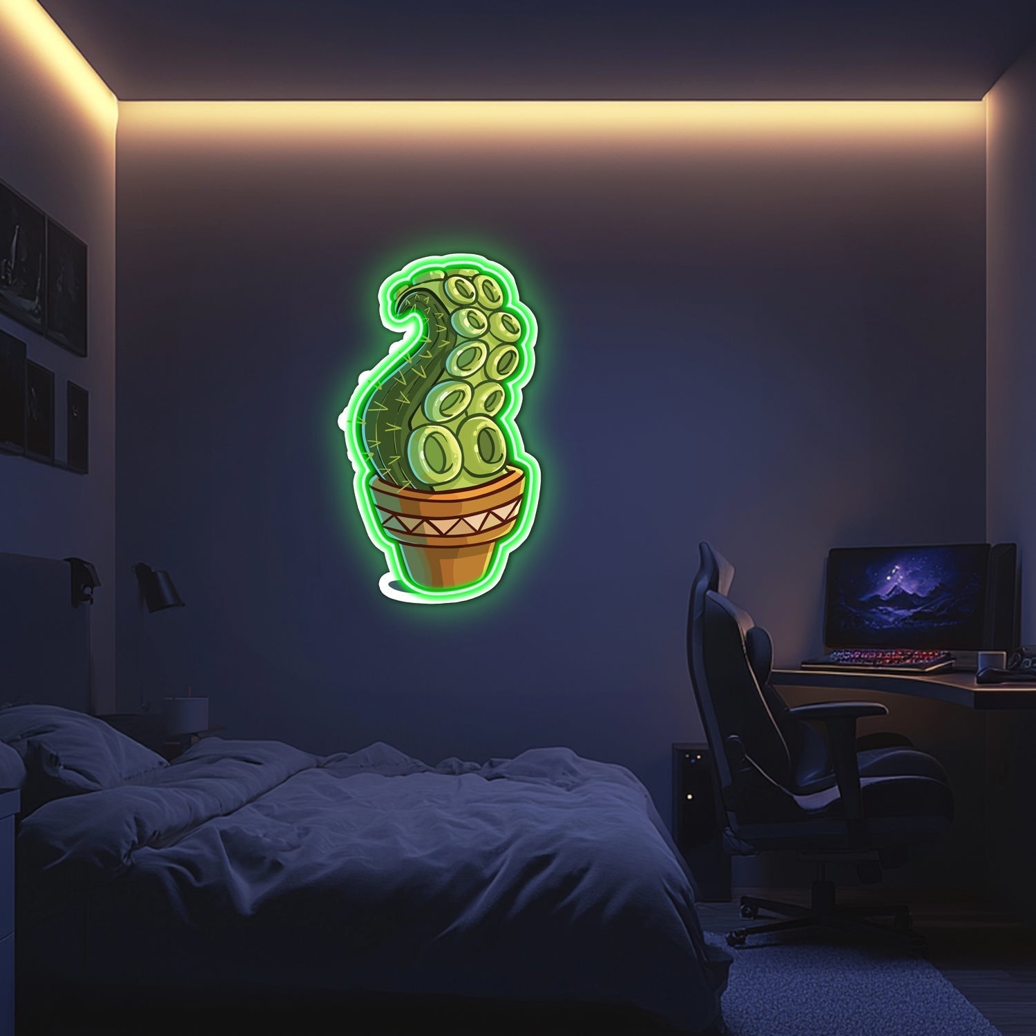 UV Printed Cactus Neon Wall Art- LV0061 Liviqon.co