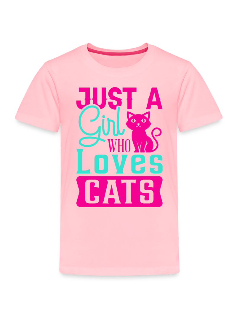 Toddler Girls Just A Girl Who Loves Cats Short Sleeve T-Shirt NicholesGifts