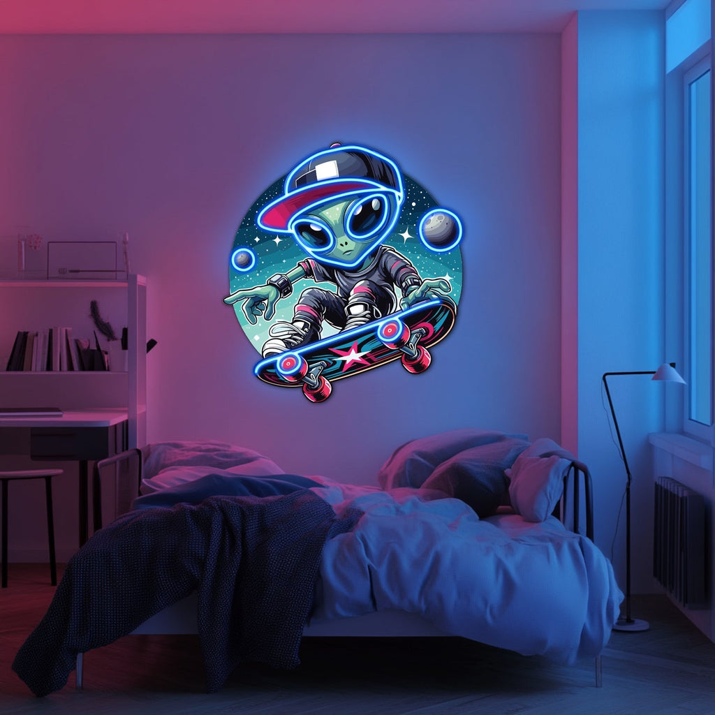 UV Printed Alien Neon Wall Art- LV0082 Liviqon.co
