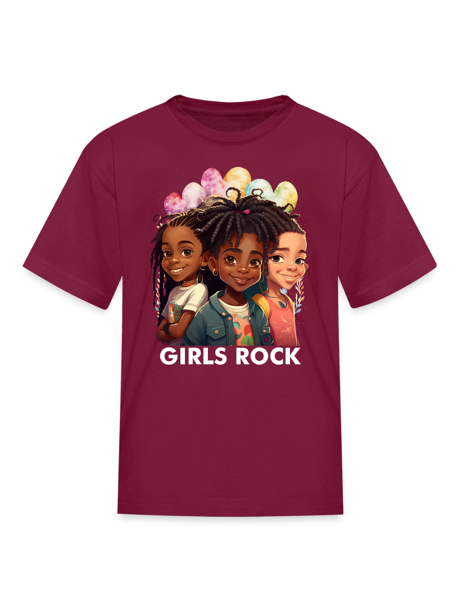 African American Girls Rock Crewneck Short Sleeve T-Shirt NicholesGifts