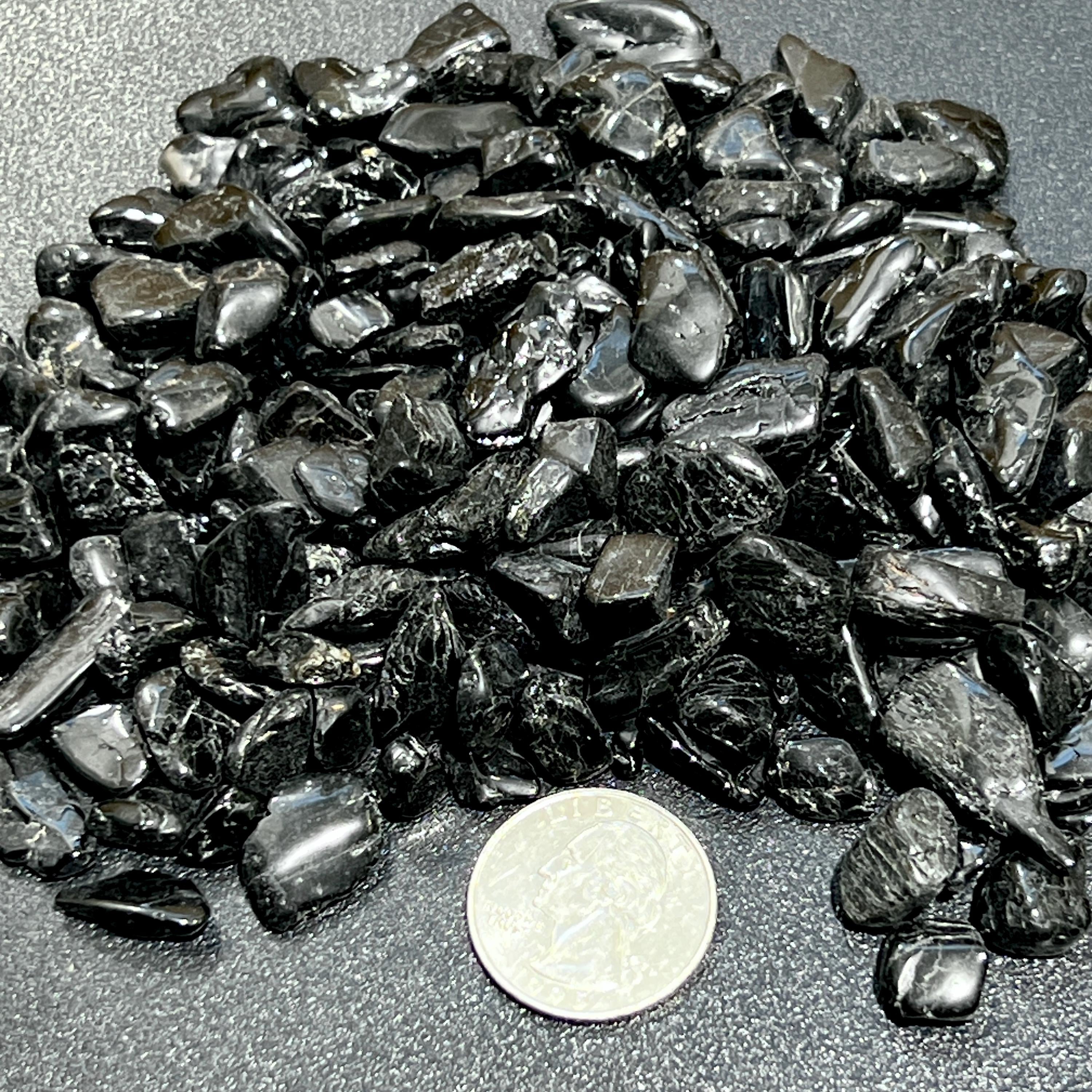 Black Tourmaline Crystals Small Tumbled Stones (By The Ounce Or Pound) Wholesale Amazing Crystals