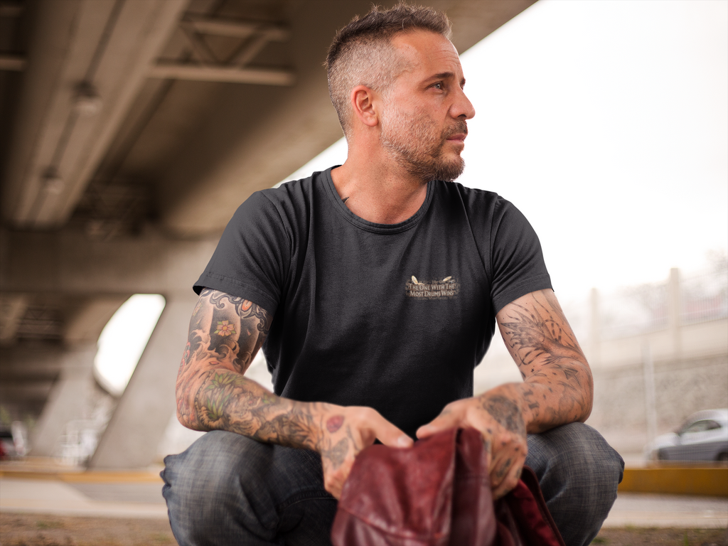 Most Drums Wins T-Shirt | Colorful Drums & Text Taboo