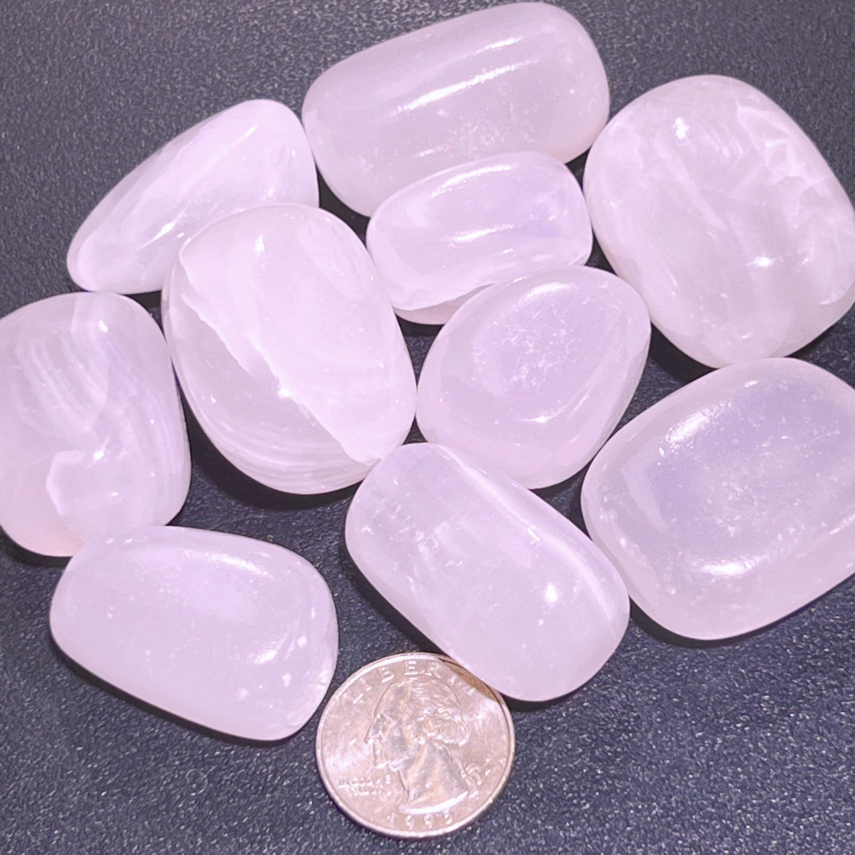 Extra Quality Pink Mangano Calcite Tumbled Stones (UV Reactive)(By The Piece Or Pound) Bulk Wholesale Gemstones Decor Supply Amazing Crystals