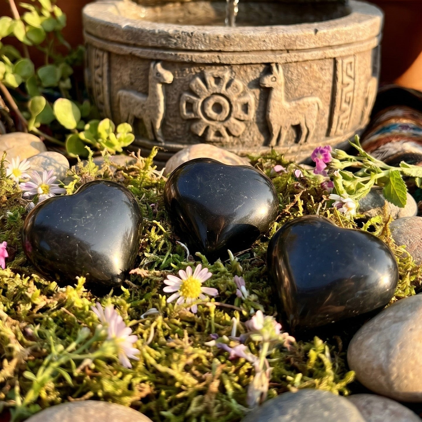 Black Onyx Puffy Heart Crystal Carving Amazing Crystals