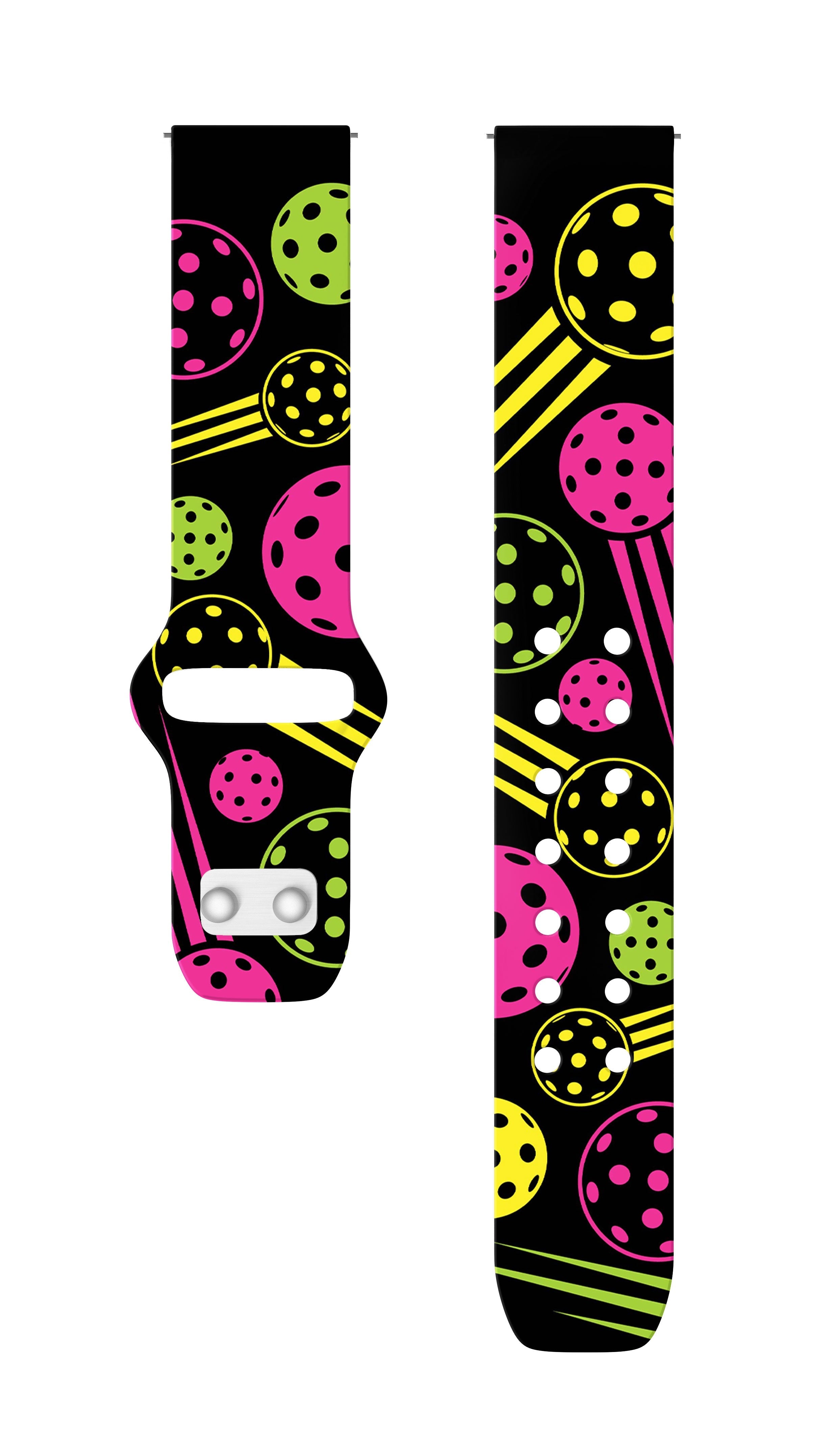 Pickleball HD  Watchband for Samsung, Garmin, Fossil, and More Affinity Bands