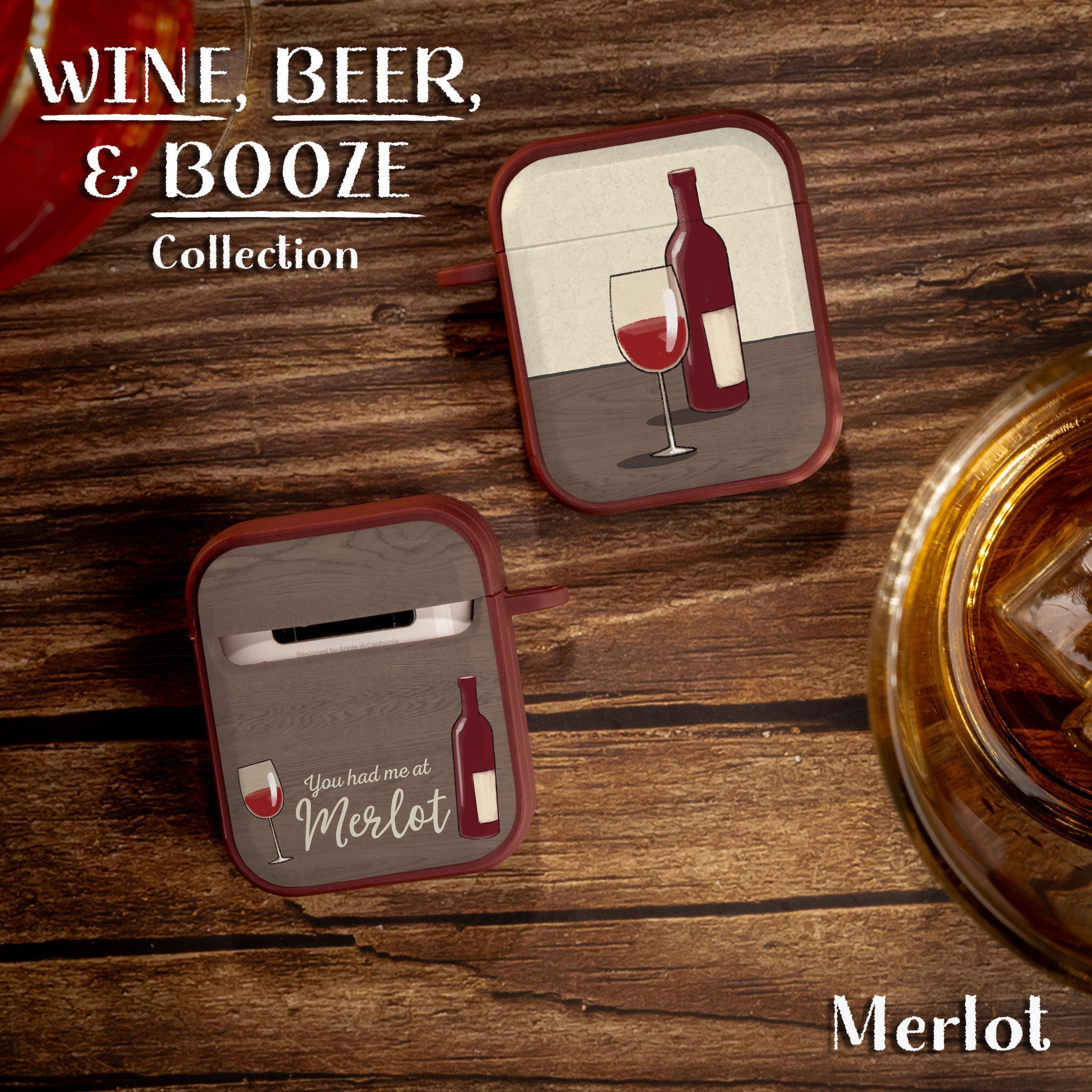 Wine, Beer, & Booze HDX Apple AirPods Gen 1 & 2 Case Cover Affinity Bands
