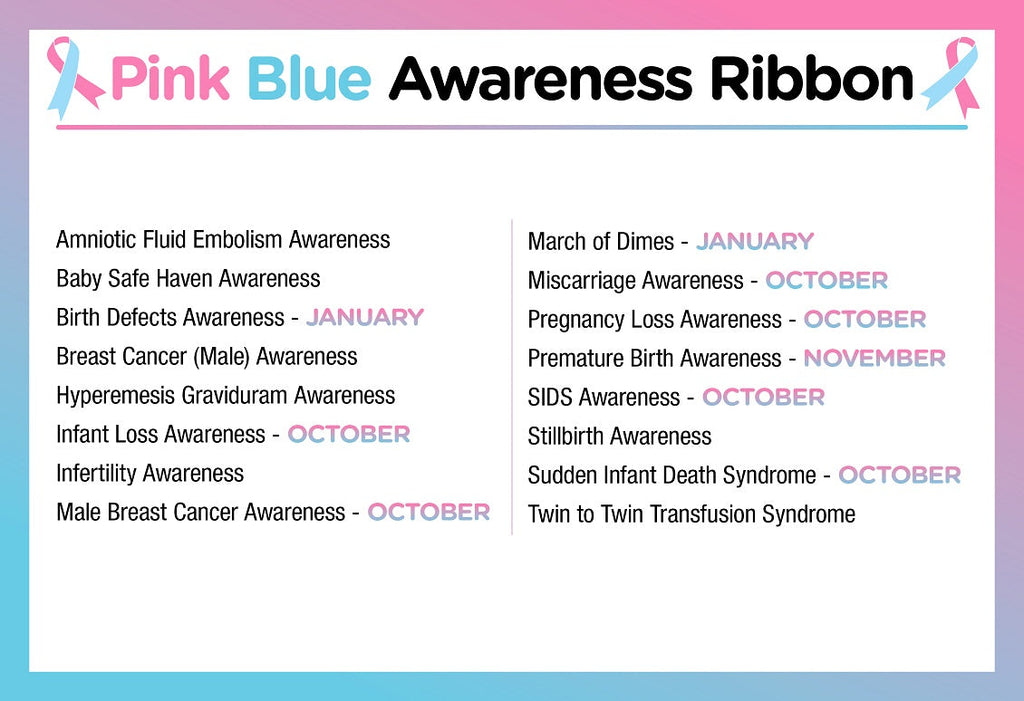 10 Pack Small Pink & Blue Ribbon Lapel Pins The Awareness Company