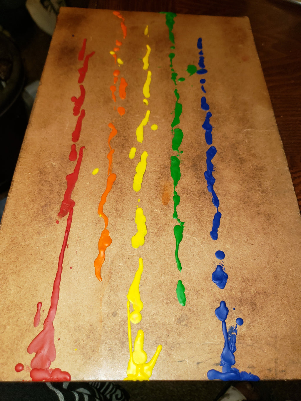 Rainbow Drip 🌈 Acrylic painting on wood by A.D.M. MindFreakArtistry