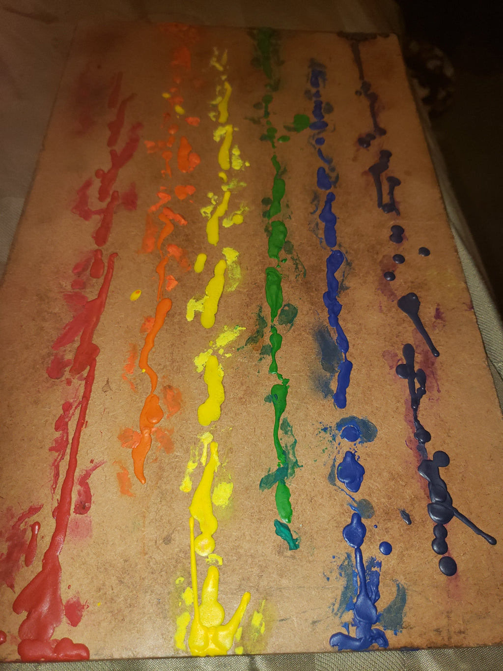 Rainbow Drip 🌈 Acrylic painting on wood by A.D.M. MindFreakArtistry
