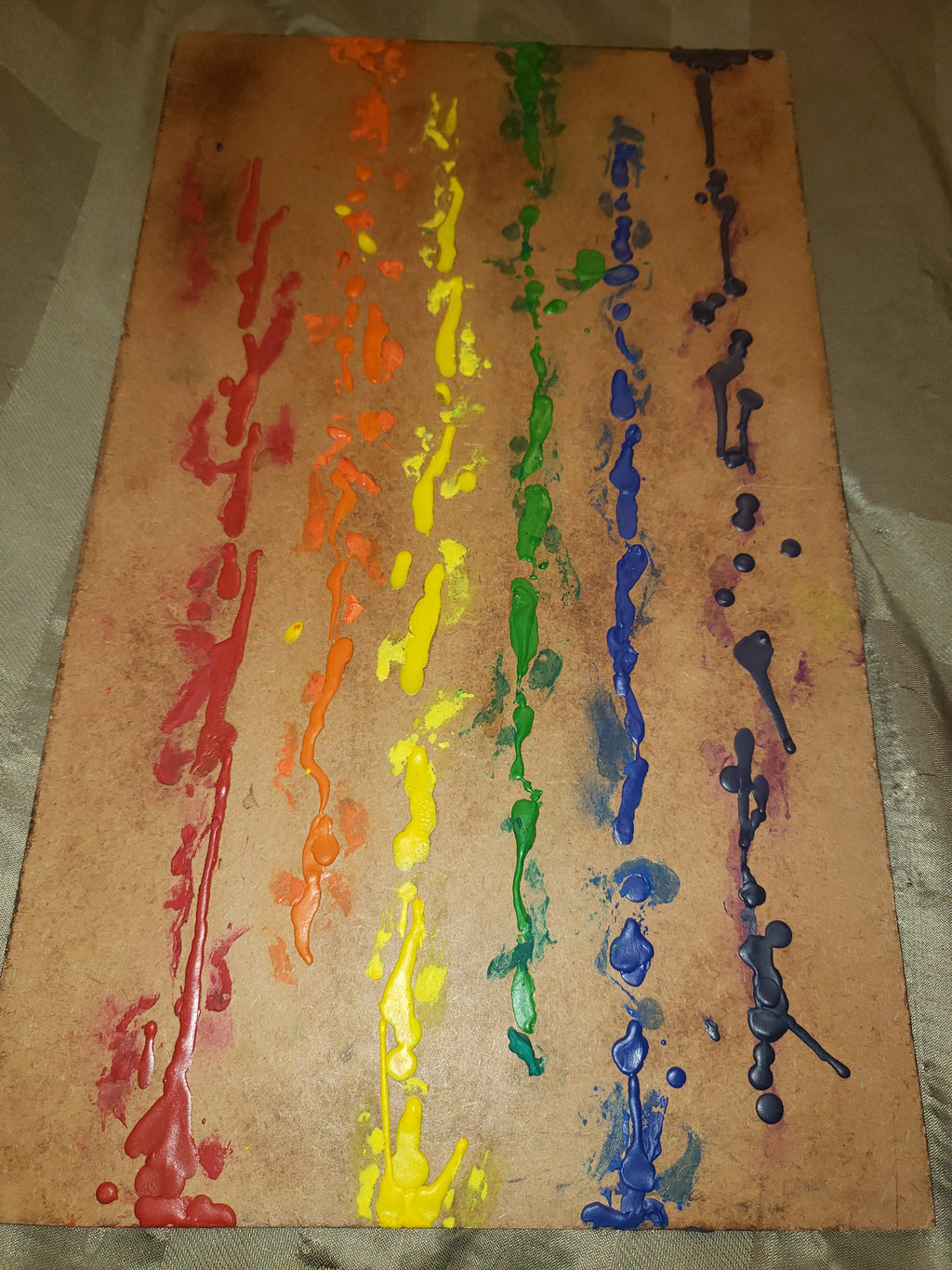 Rainbow Drip 🌈 Acrylic painting on wood by A.D.M. MindFreakArtistry
