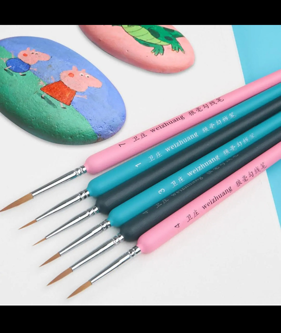 3pc Fine Tip Paint Brush Set - Pink (MFA)