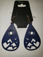 Blue Carved Earrings - Wooden (MFA)