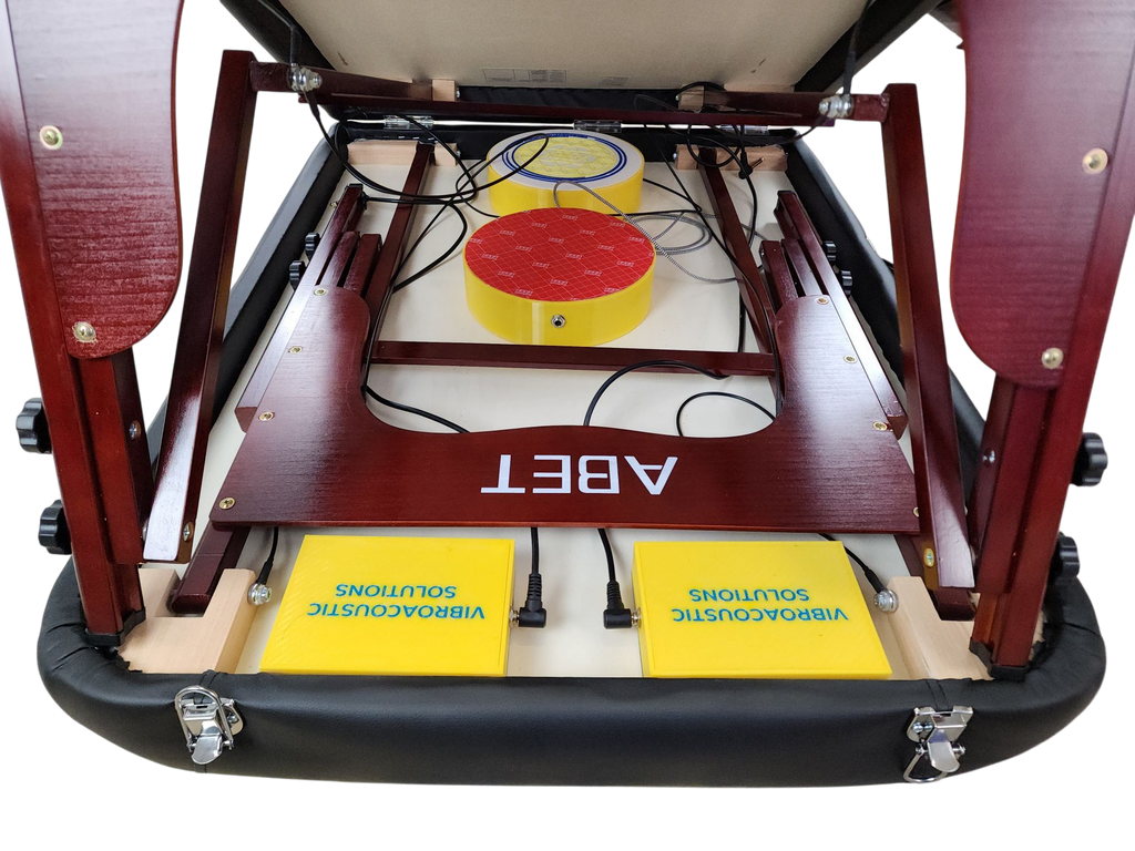 Vibroacoustic Therapy Massage Table Attachments with custom Amplifier Bundle Vibroacoustic Solutions