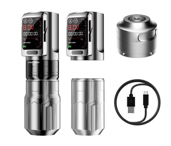 POSEIDON-S-LUXE DUAL POWER TATTOO PEN SET – WIRELESS FREEDOM MEETS WIRED PRECISION INKSOULSUPPLY.COM