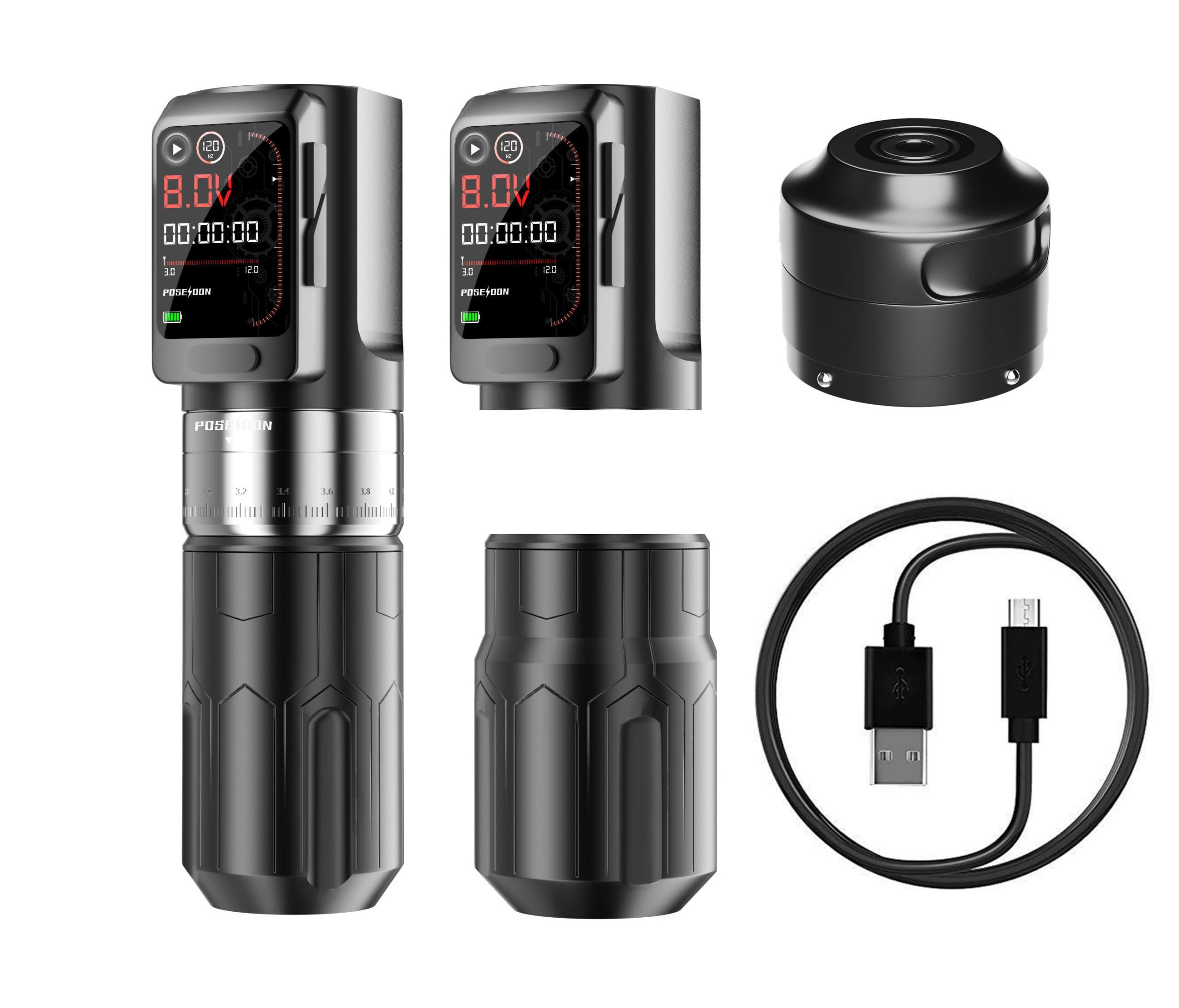 POSEIDON-S-LUXE DUAL POWER TATTOO PEN SET – WIRELESS FREEDOM MEETS WIRED PRECISION INKSOULSUPPLY.COM