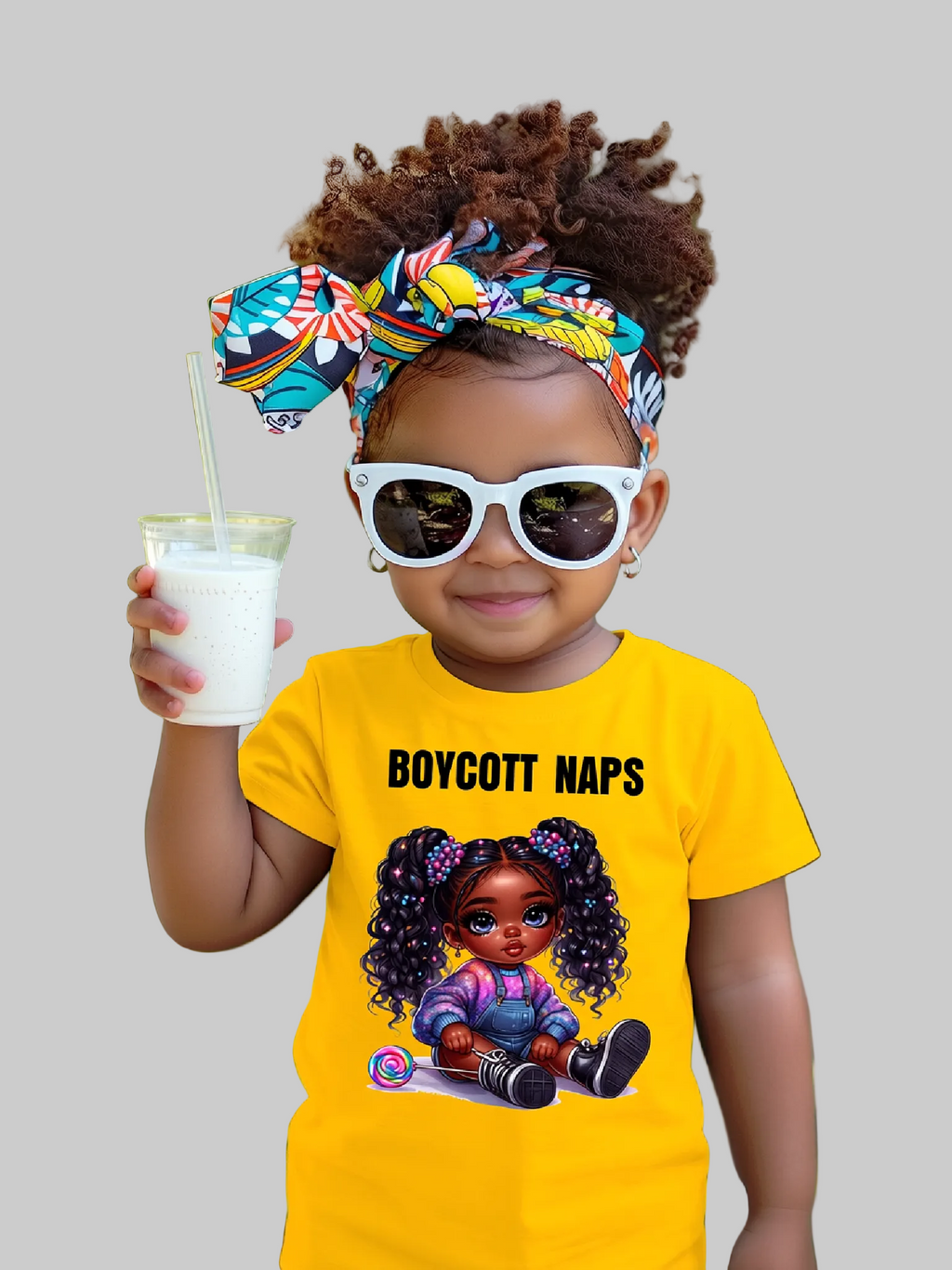 African American Toddler Girls Boycott Naps Short Sleeve T-Shirt NicholesGifts