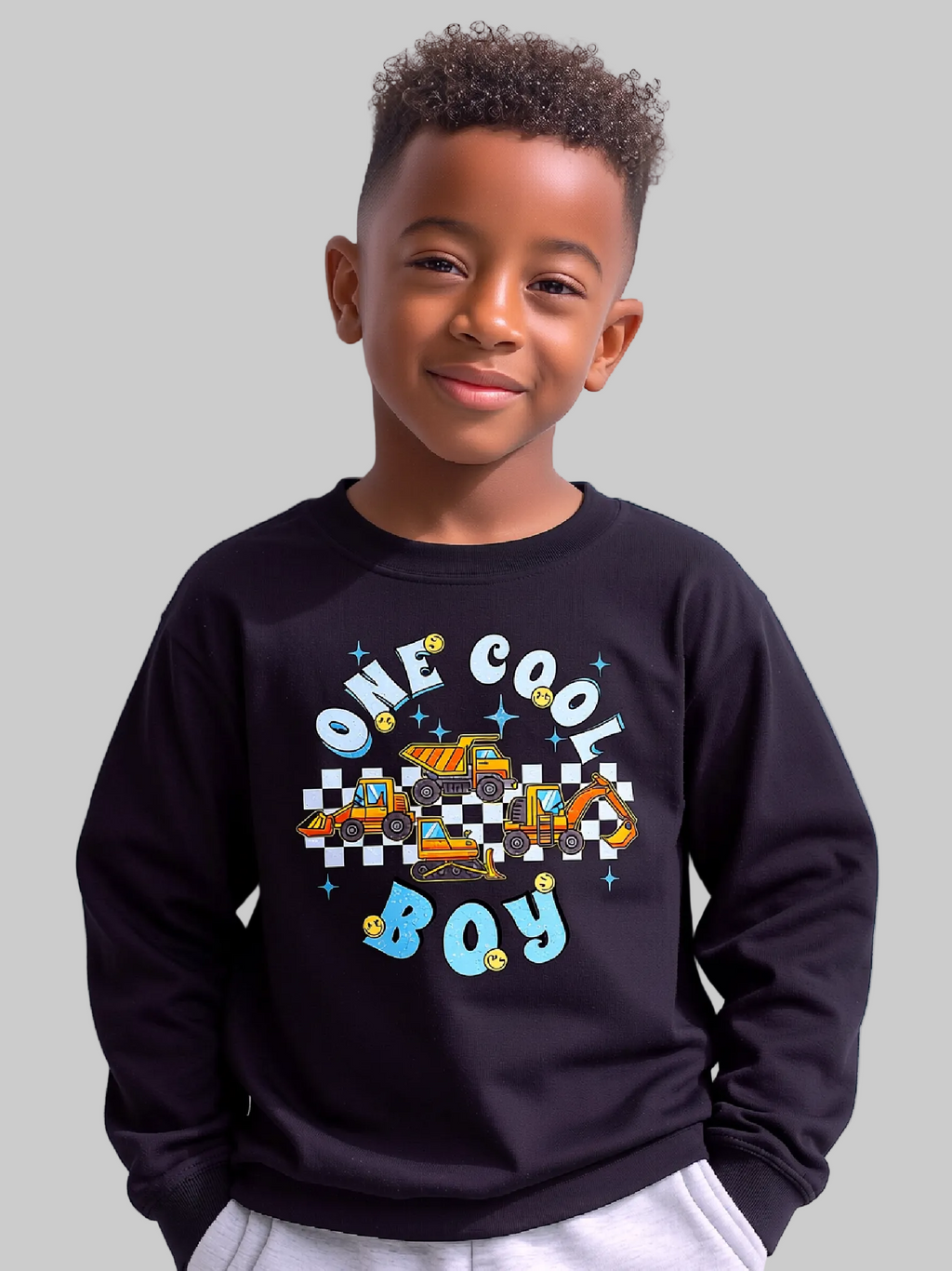 Boys One Cool Boy Long Sleeve Crewneck Sweatshirt NicholesGifts
