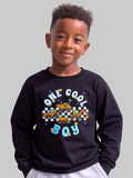 Boys One Cool Boy Long Sleeve Crewneck Sweatshirt NicholesGifts