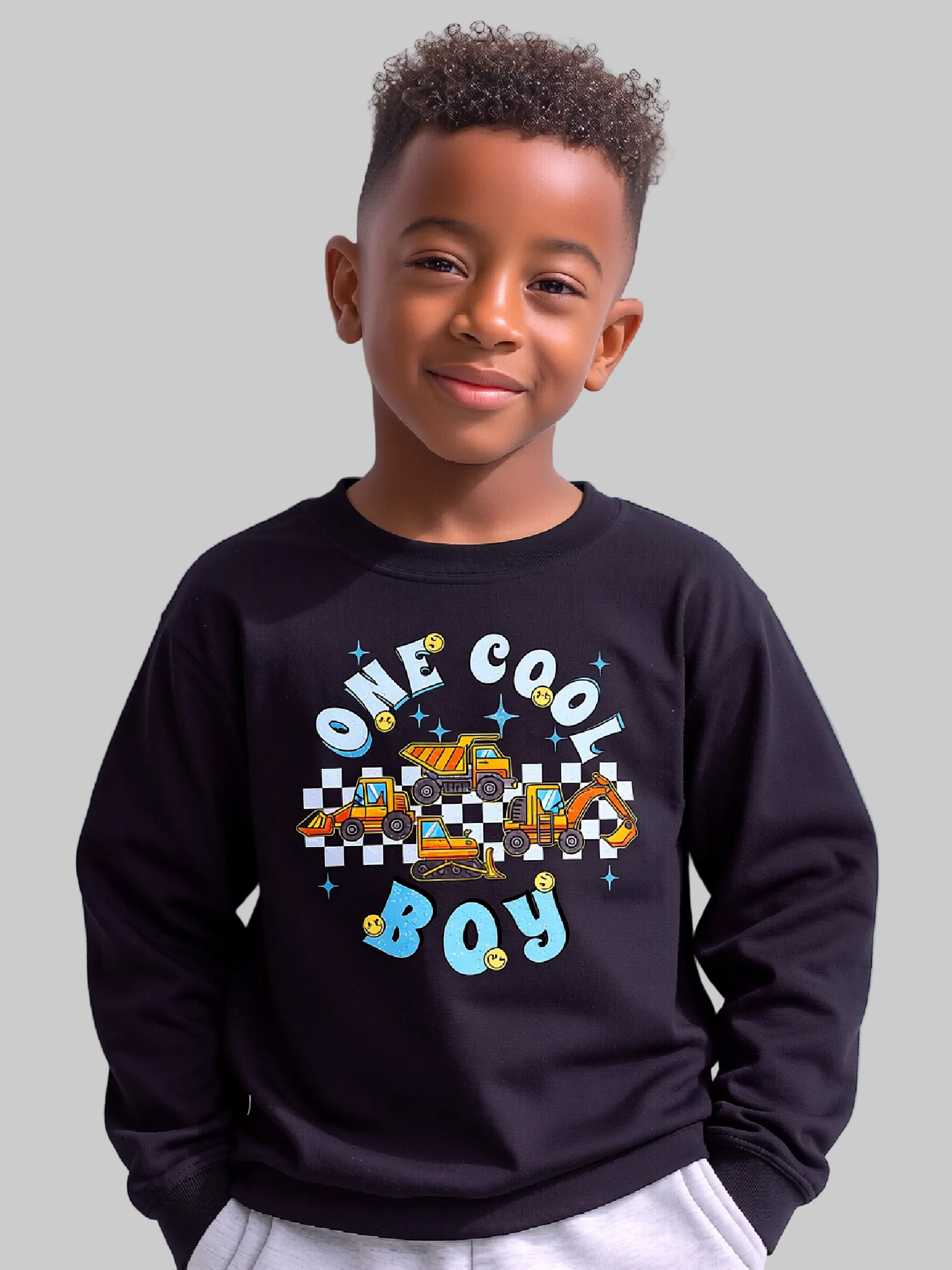 Boys One Cool Boy Long Sleeve Crewneck Sweatshirt NicholesGifts