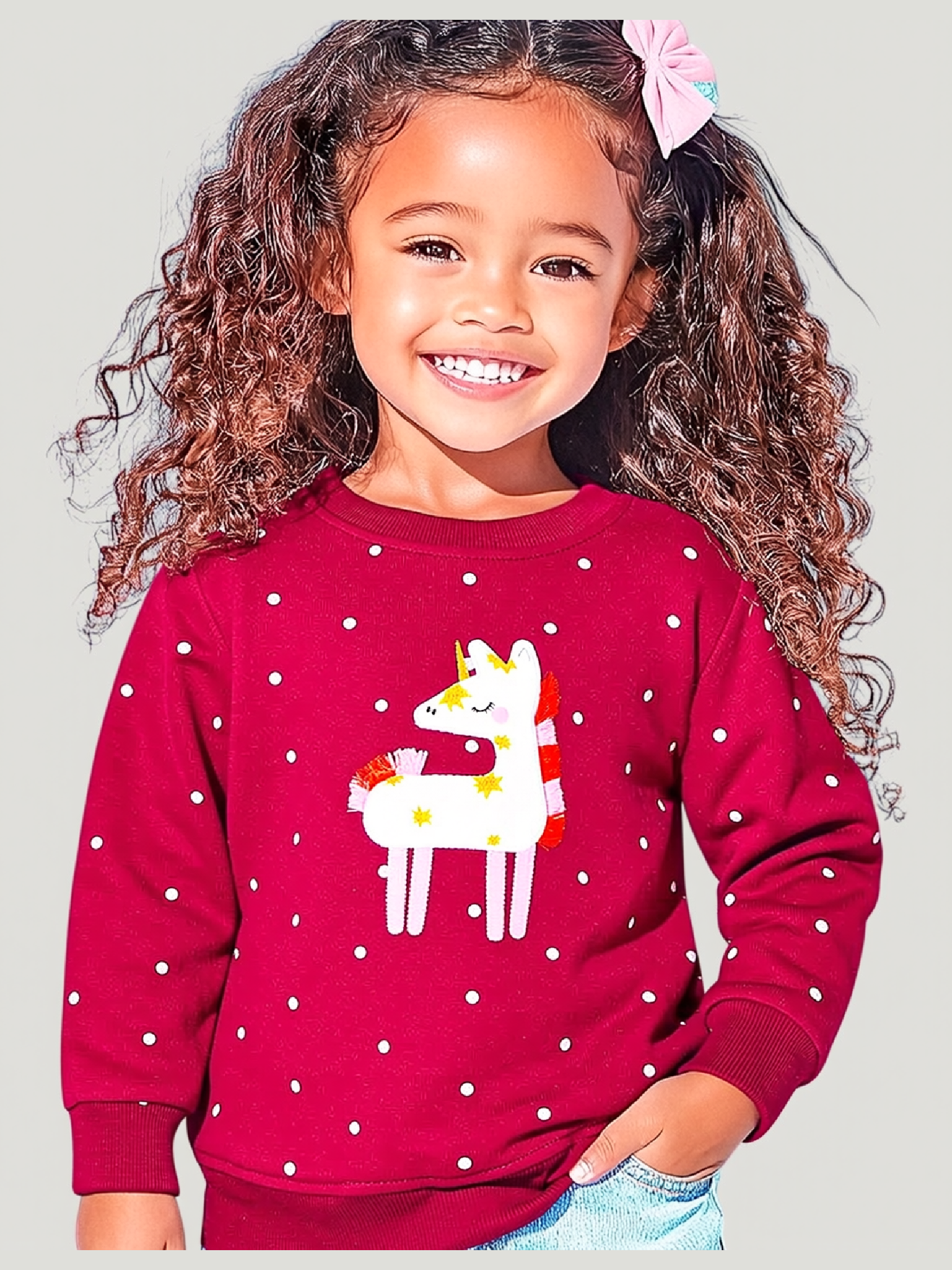 Toddler Girls Unicorn Round Neck Sweatshirt NicholesGifts