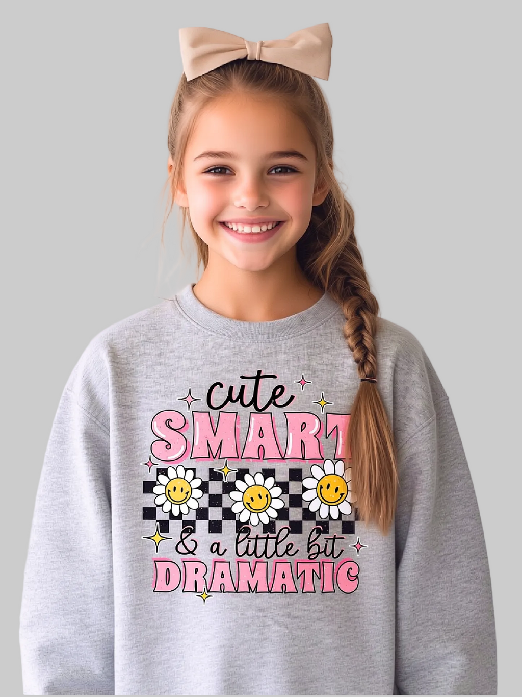 Girls Cute Smart Dramatic Long Sleeve Crewneck Sweatshirt NicholesGifts