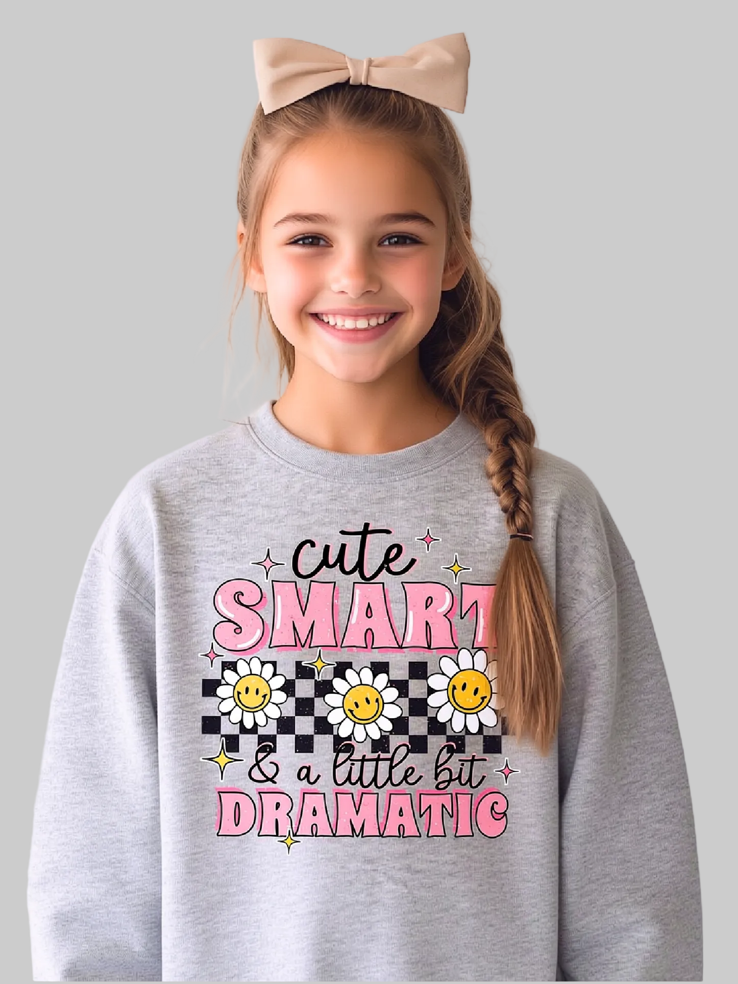 Girls Cute Smart Dramatic Long Sleeve Crewneck Sweatshirt NicholesGifts