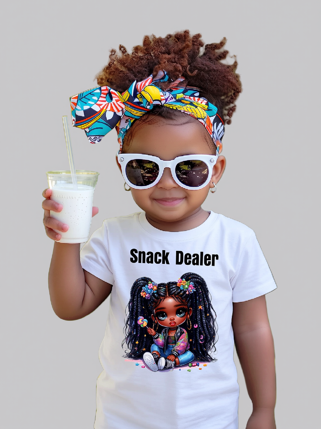 African American Toddler Girls Snack Dealer Short Sleeve T-Shirt NicholesGifts