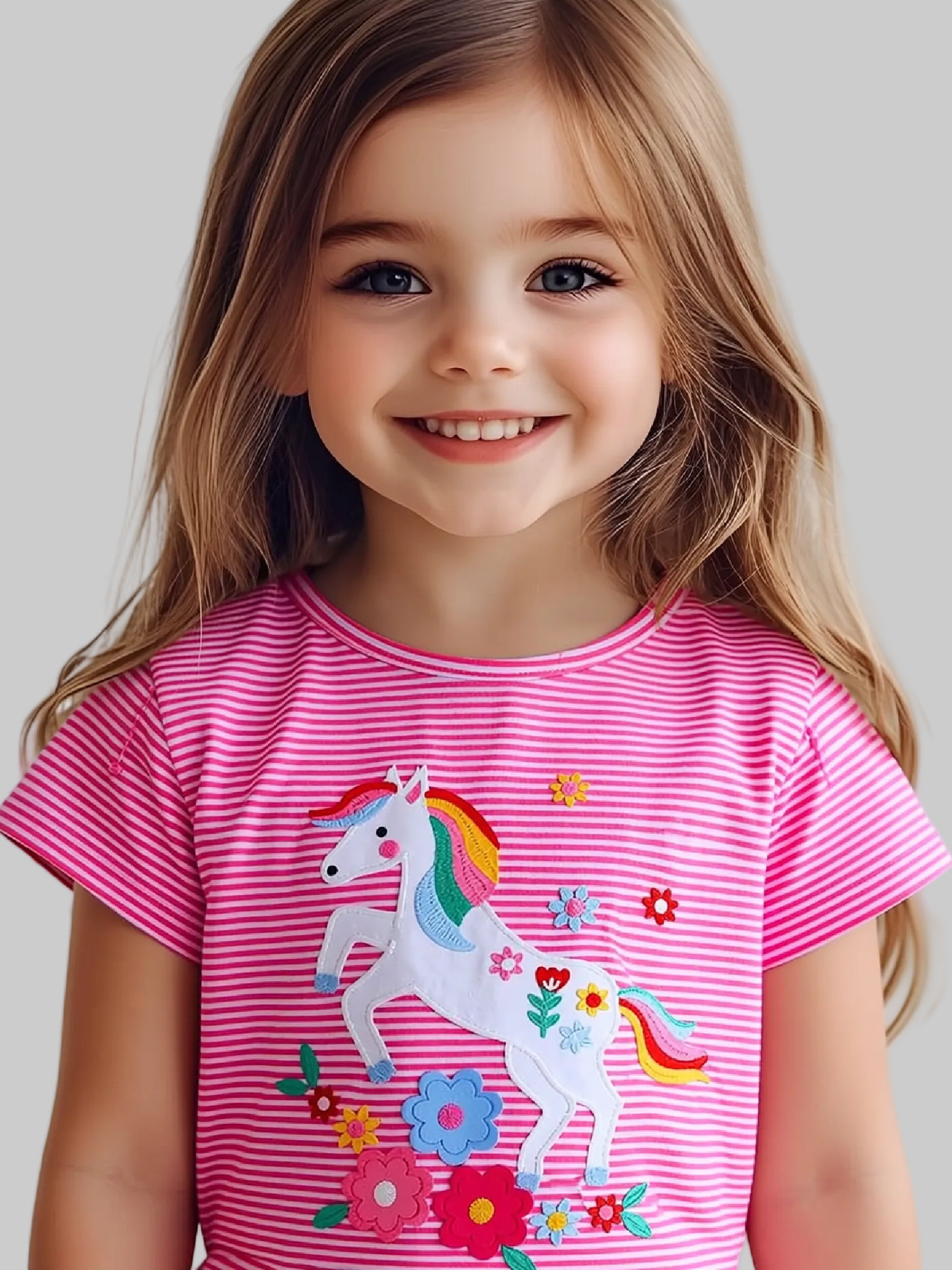 Toddler Girls Unicorn Ruffle Sleeve Striped T-Shirt NicholesGifts