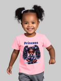 African American Toddler Girls Princess Short Sleeve T-Shirt NicholesGifts