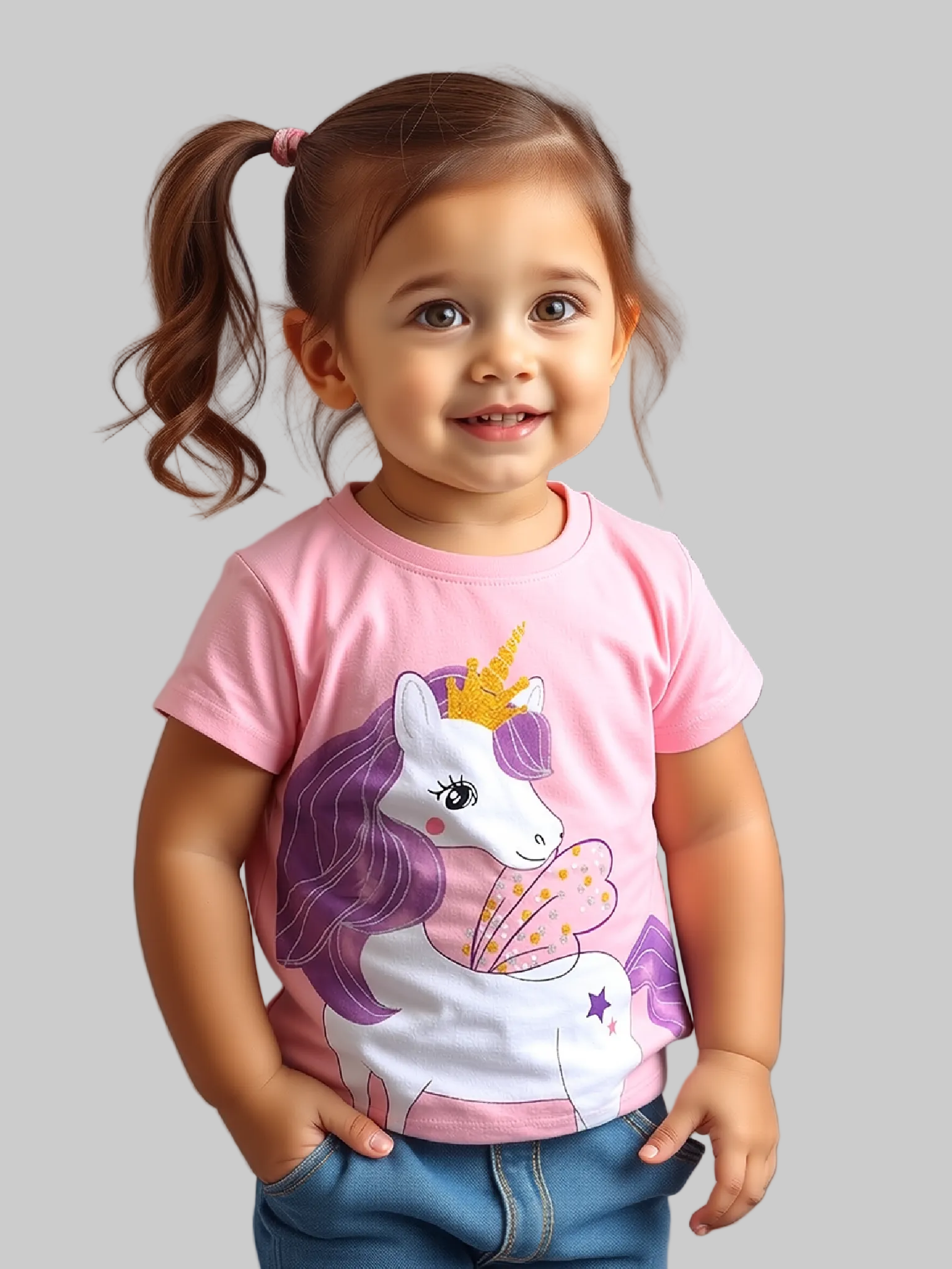 Toddler Girls Cute Unicorn Graphic Short Sleeve T-Shirt NicholesGifts