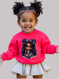 African American Toddler Girls Lollipop and Earrings Long Sleeve Crewneck Sweatshirt NicholesGifts