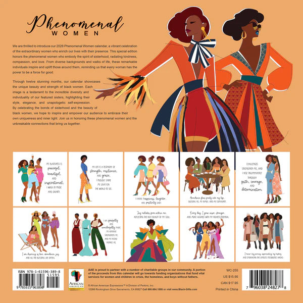 2026 Phenomenal Women Calendar | Afrocentric Inspirational Calendar FashionMojos.com