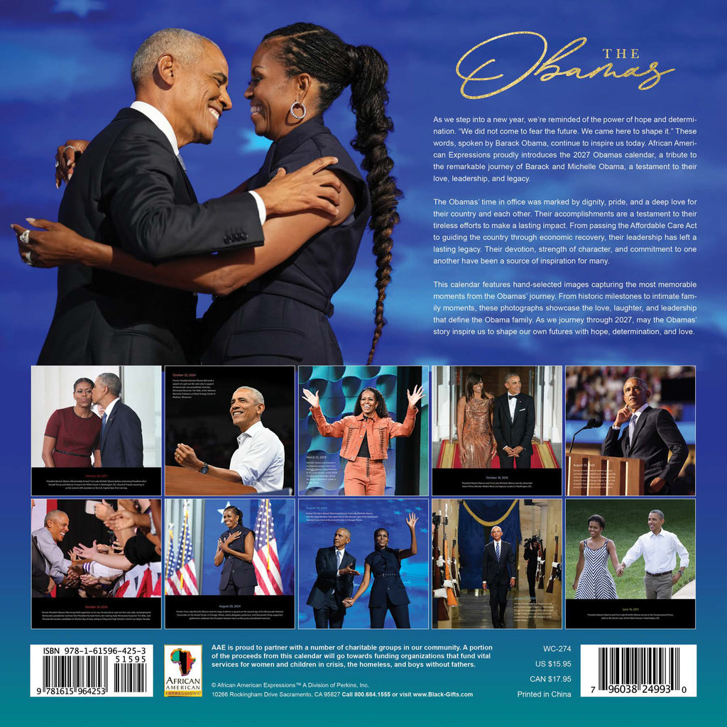 The Obamas 2027 African American Wall Calendar - FashionMojos.com FashionMojos.com