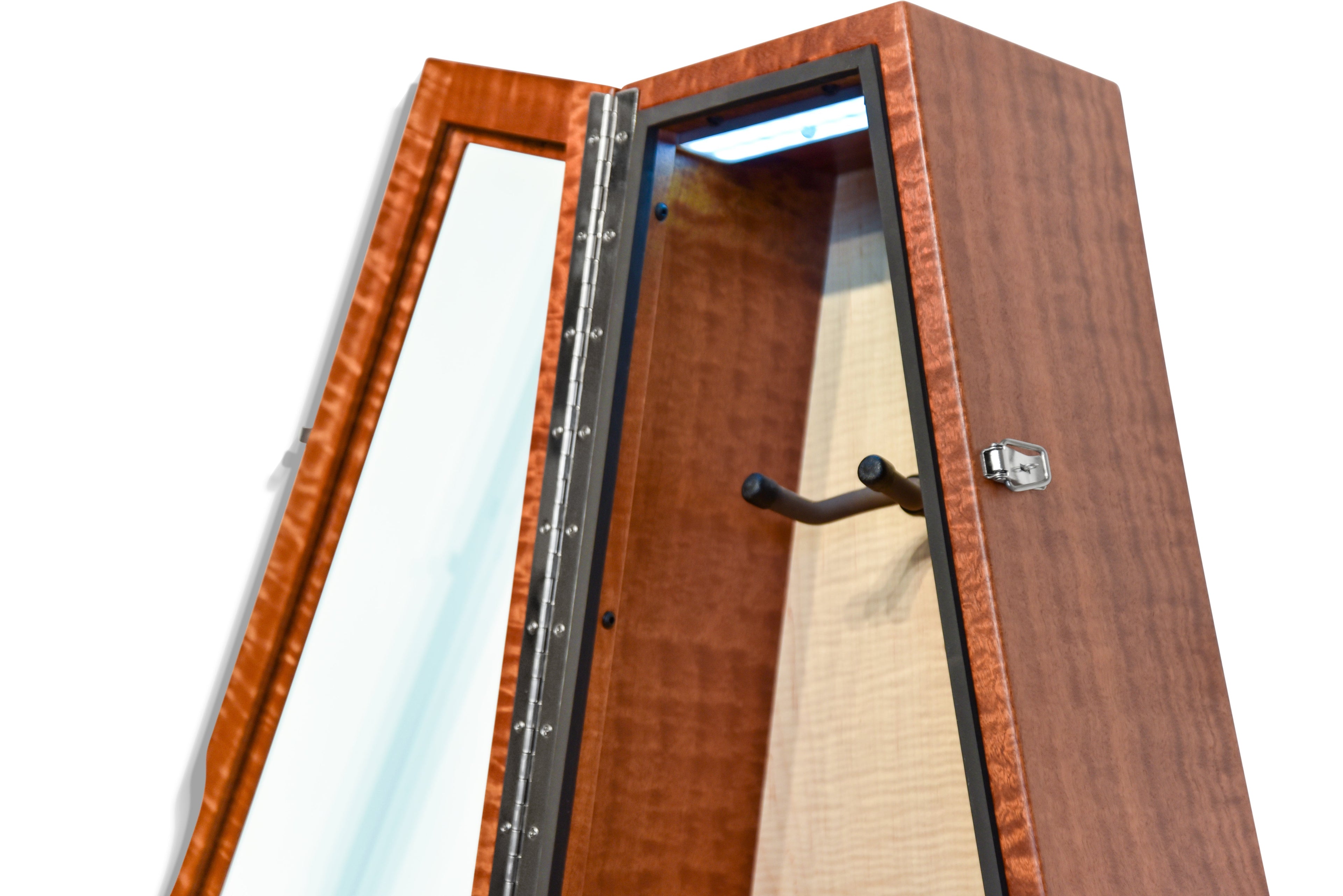 ClimaCase Triangle Humidor - Sapelle with Natural Flamed Maple Back Acoustic Remedy Cases