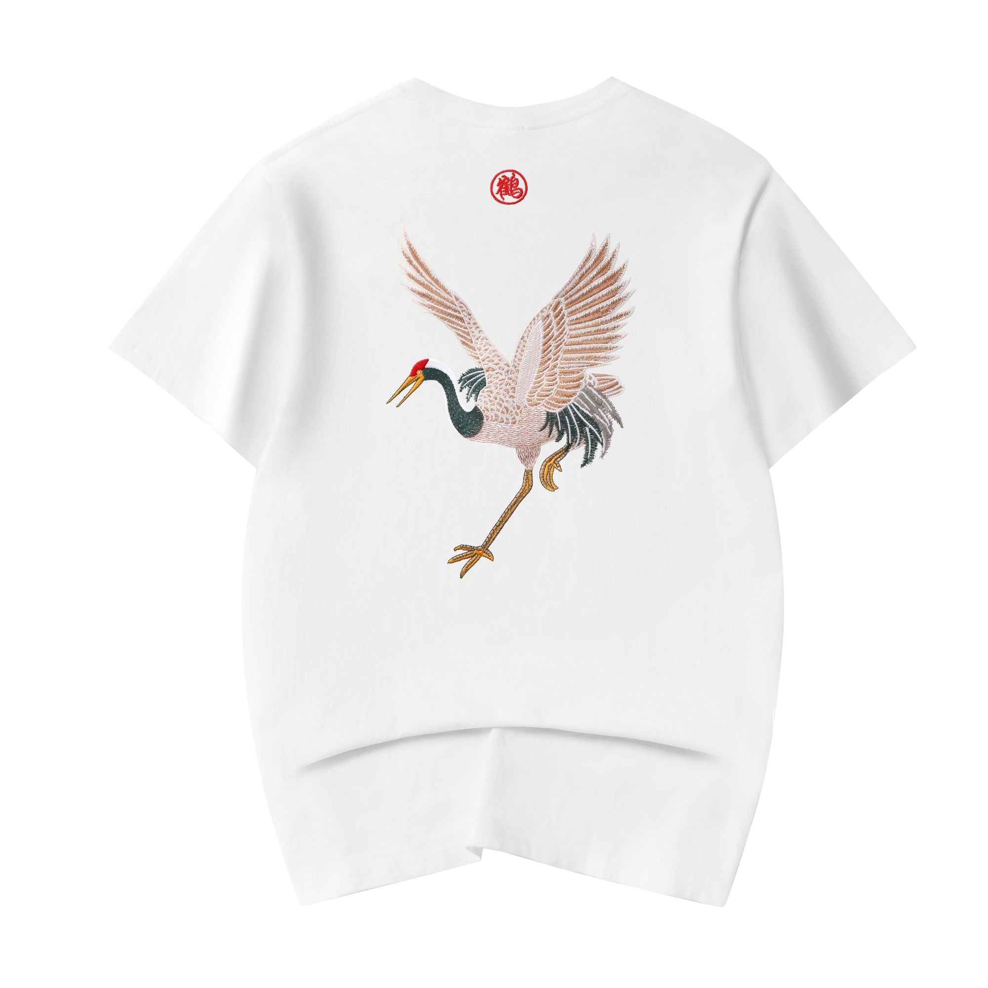 KH858 Flying Crane Embroidery Tee Niepce