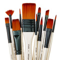 Studio Brush Set - Gold Nylon - Storage Case - 12 Piece KINGART