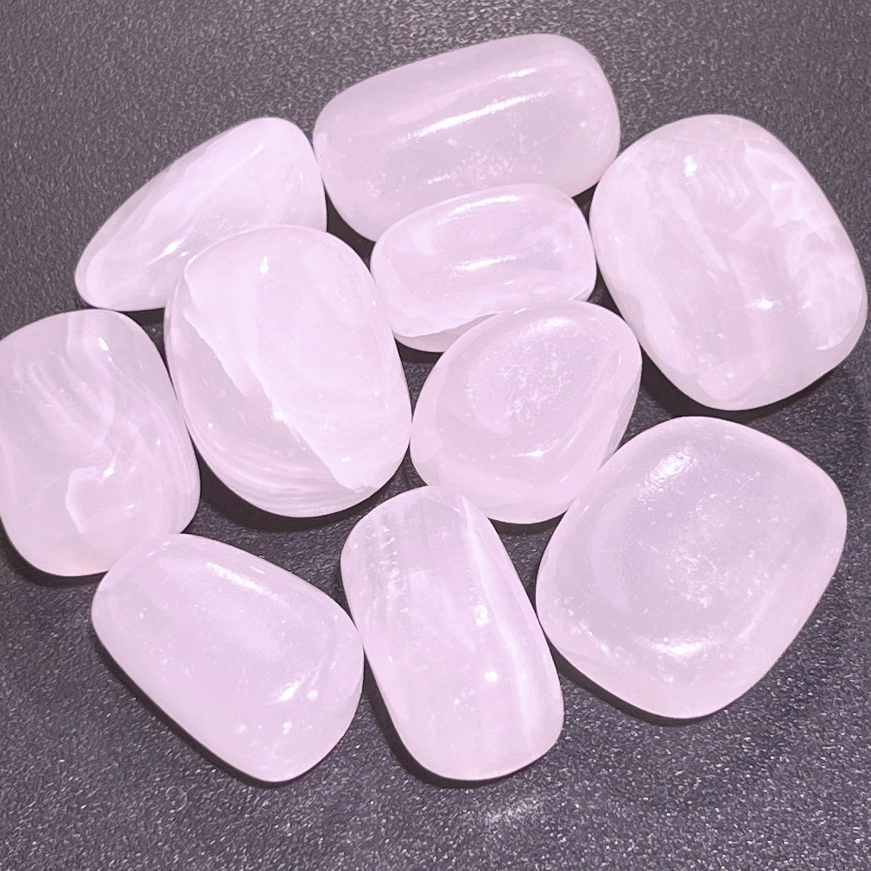 Pink Mangano Calcite Tumbled Stones (UV Reactive)(By The Piece Or Pound) Amazing Crystals