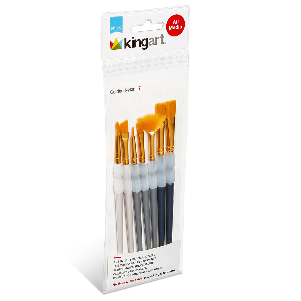 Studio Golden Nylon Brush Set – 7 Pieces KINGART