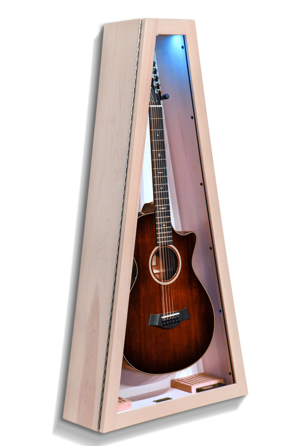 ClimaCase Triangle Humidor - Birch with Campbell White Stain Acoustic Remedy Cases