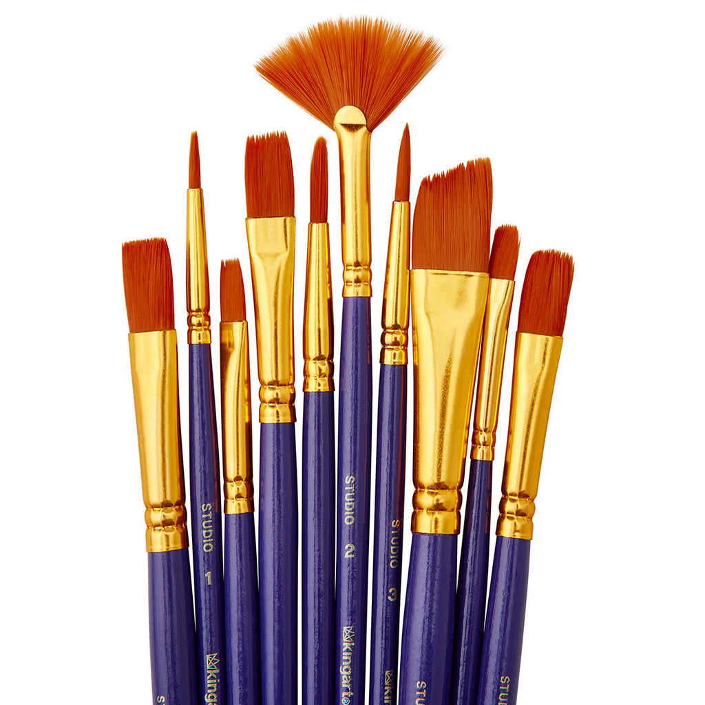 Studio Golden Nylon Brush Set - 10 Pieces KINGART