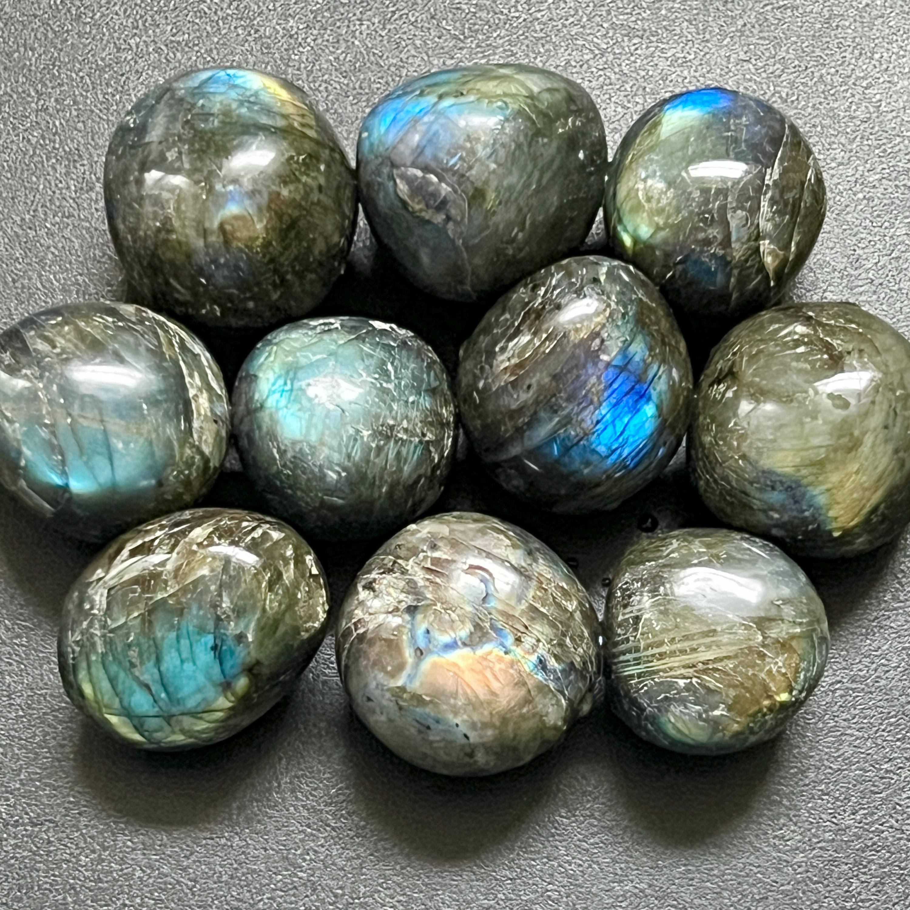 Large Flashy Labradorite Tumbled Stones (By The Piece Or Pound) Wholesale Amazing Crystals