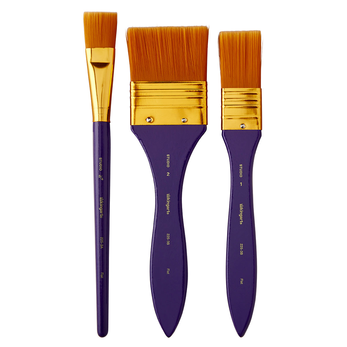 Studio Mixed Media Gold Nylon Brush Set - 3 pc KINGART