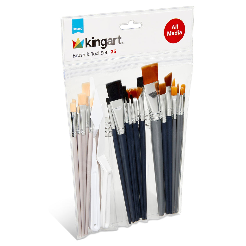 Studio Brush & Tool Set – 35 Pieces KINGART