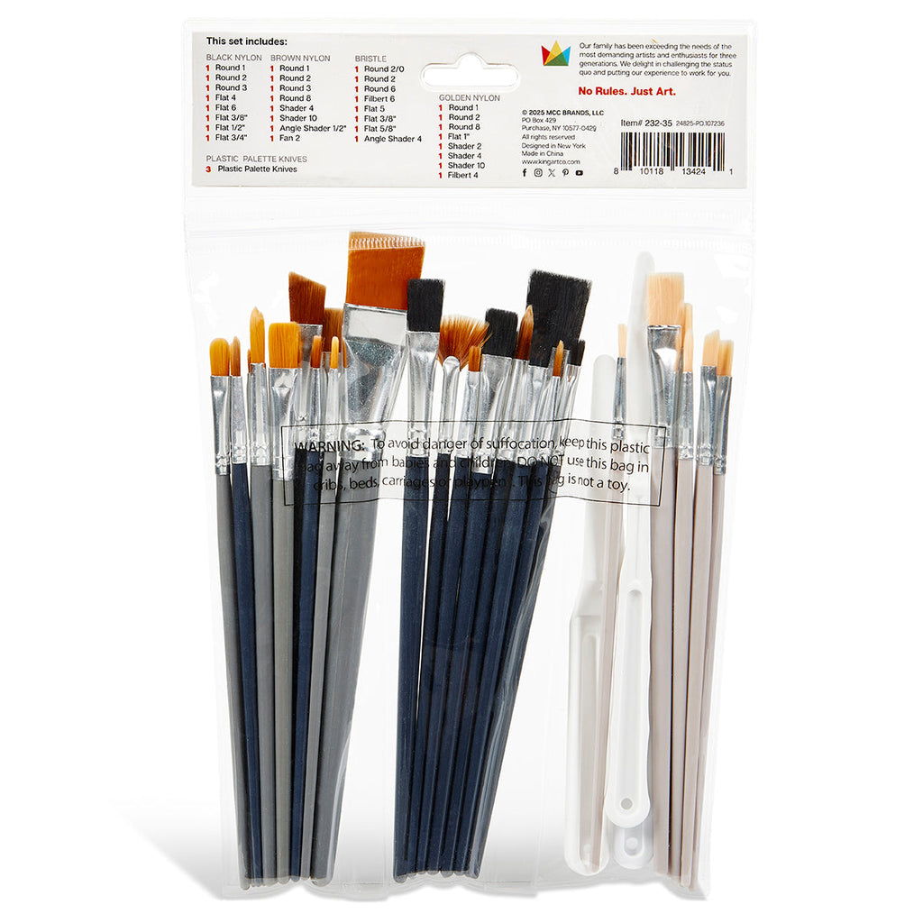 Studio Brush & Tool Set – 35 Pieces KINGART