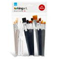 Studio Brush Set - Black & Brown Nylon & White Bristle - 35 Pieces KINGART