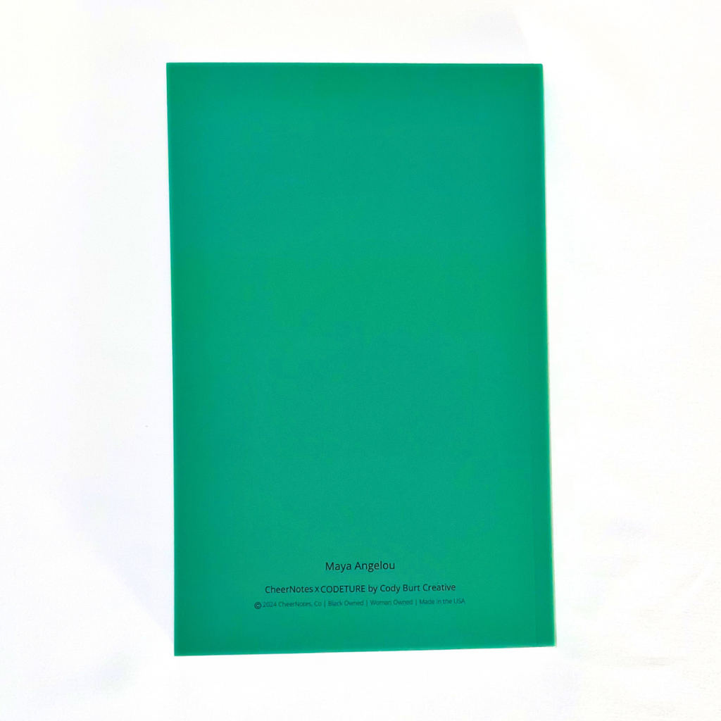 Maya Angelou Green Notebook CheerNotes