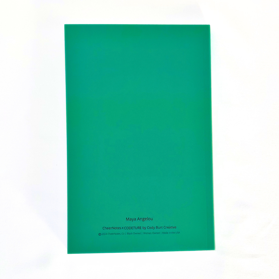 Maya Angelou Green Notebook CheerNotes