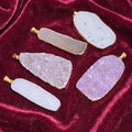 Large Agate and Amethyst Druzy Crystal Statement Pendants (Gold Plated) Amazing Crystals