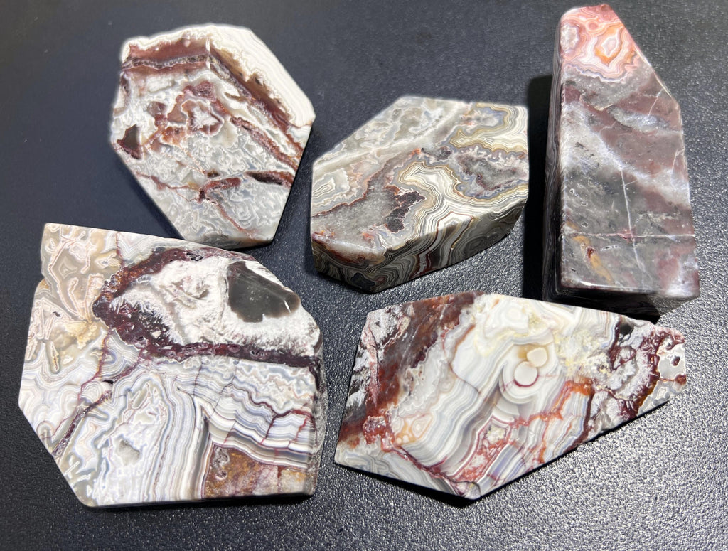 Crazy Lace Banded Agate Faceted Polished Free Form Shapes Carving Palm Stones Amazing Crystals